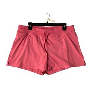 Athleta Womens Coral Athletic Shorts Large Nylon/Spandex Blend Drawstring Liner